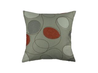 Kissenhülle schmutzabweisend grau mit Kreisen 50 x 50cm