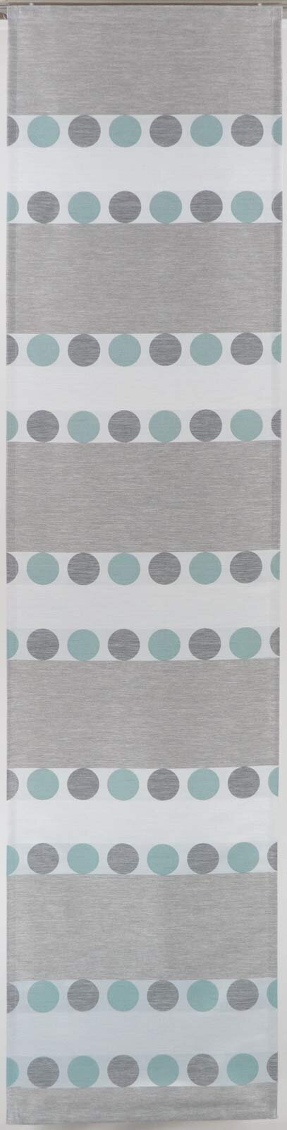 Schiebevorhang Grau Turkis Mit Kreise Und Muster 60x245cm