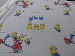Schlaufenschal Minions weiß Disney Motiven 145 x 245cm