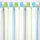 Schlaufen-Scheibengardinenstoff mit Streifen hellblau, hellgrün, grau 50cm hoch per Meter