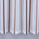 Schlaufen-Scheibengardinenstoff mit braunen Streifen 4-farbig 50 cm hoch per Meter