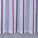 Schlaufen-Scheibengardinenstoff mit Streifen Rot- und Grautönen 50 cm hoch per Meter