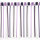 Schlaufen-Scheibengardine mit lila Streifen 4-farbig 50cm hoch