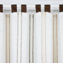 Schlaufen-Scheibengardine mit Streifen in verschiedenen Brauntönen meliert 50cm hoch 121cm breit