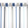 Schlaufen-Scheibengardine mit Streifen in Blau- und Grautönen 50cm hoch