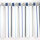 Schlaufen-Scheibengardine mit Streifen in Blau- und Grautönen 50cm hoch 170cm breit