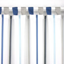 Schlaufen-Scheibengardine mit Streifen in Blau- und Grautönen 50cm hoch 259cm breit
