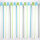Schlaufen-Scheibengardine mit Streifen hellblau, hellgrün, grau 50cm hoch