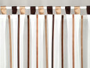 Schlaufen-Scheibengardine mit braunen Streifen 4-farbig 60cm hoch 171cm breit