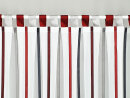Schlaufen-Scheibengardine mit Streifen Rot- und Grautönen 50 cm hoch