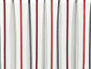 Schlaufen-Scheibengardine mit Streifen Rot- und Grautönen 50 cm hoch
