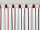 Schlaufen-Scheibengardine mit Streifen Rot- und Grautönen 50 cm hoch