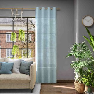 Fertigvorhang mit Ösen LIBRE ECO blau 142 x 245 cm