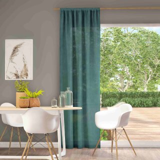 Fertigvorhang mit Stangendurchzug MARA ECO smaragd 144 x 245 cm