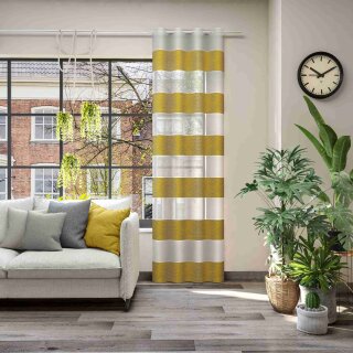 Fertigvorhang mit Ösen PLATIN limone 146 x 245 cm