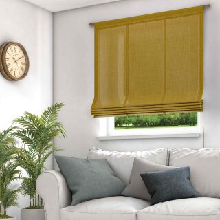 Raffrollo mit Stangendurchzug MARA ECO goldgelb 80 x 140 cm