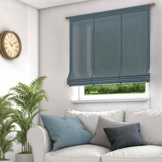 Raffrollo mit Stangendurchzug MARA ECO jeansblau 60 x 140 cm