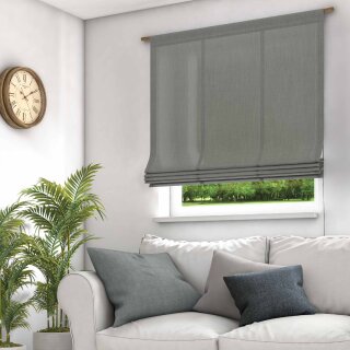Raffrollo mit Stangendurchzug MARA ECO warmes silbergrau 60 x 140 cm
