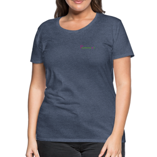 Frauen Premium T-Shirt Brustlogo Gardinenhaus24 Frauen Premium T-Shirt - Blau meliert (L)