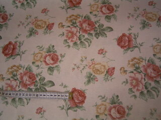 Tischdecken Gardinenstoff natur meliert mit Rosen 280cm breit