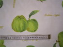 Meterware Tischdeckenstoff natur mit Äpfel grün