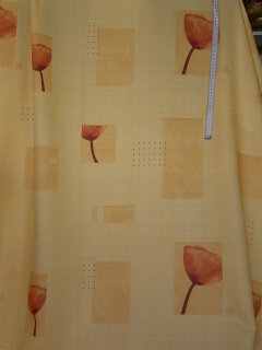 Dekostoff gelb mit Muster in orange im Muster terra Blumen
