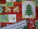 Weihnachtsstoff Baumwollstoff verschiedenfarbig kariert mit Weihnachtsmotiven