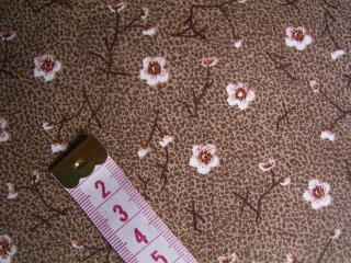 Jeansstoff beige-braun meliert mit Blumen