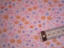 Baumwollstoff rosa mit Blumen in orange und hellblau