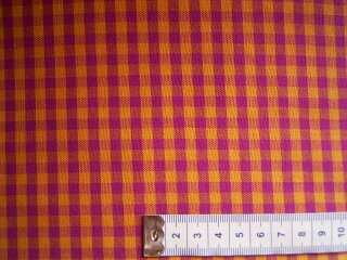 Baumwollstoff orange pink kariert ca.5mm