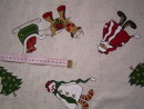 Deko Stoff Weihnachtsstoff natur mit Weihnachtsmotiven