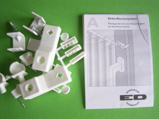 Deko Klemmsystem, Montage-Set für Alu Fenster weiß