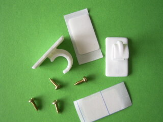 System Ø 12mm Kunststoff Träger kurz offen weiß mit Klebeplatte