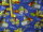 Royalblauer Fleecestoff mit Treckern und Baufahrzeugen