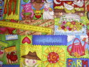Baumwollstoff bedruckt in kunterbunt FARM SWEET FARM
