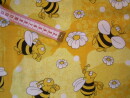 Baumwollstoff Meterware gelb mit Bienen