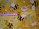 Baumwollstoff Meterware gelb mit Bienen